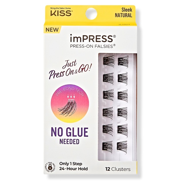 $7❤️🔥 LAST 1! Kiss ImPRESS Press-On Falsies Eyelash Clusters No Glue Needed - Picture 1 of 7